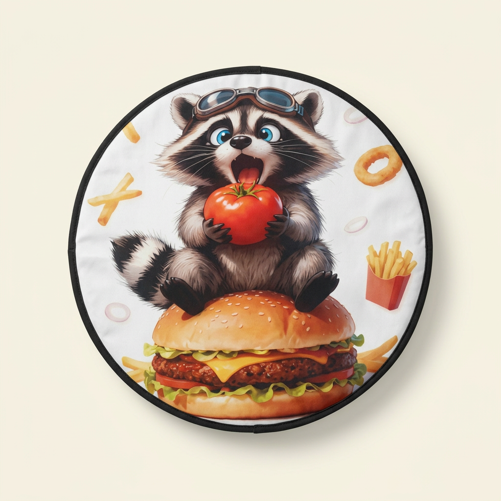 Raccon with Burger Raccon with Burger