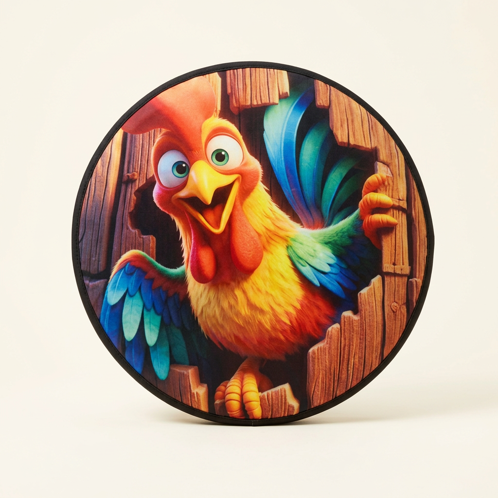 Rooster through planks Rooster through planks